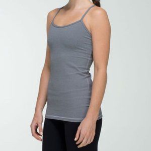 LULULEMON Power Y Tank Tonka Stripe Black Heathered Medium Grey, Size 4